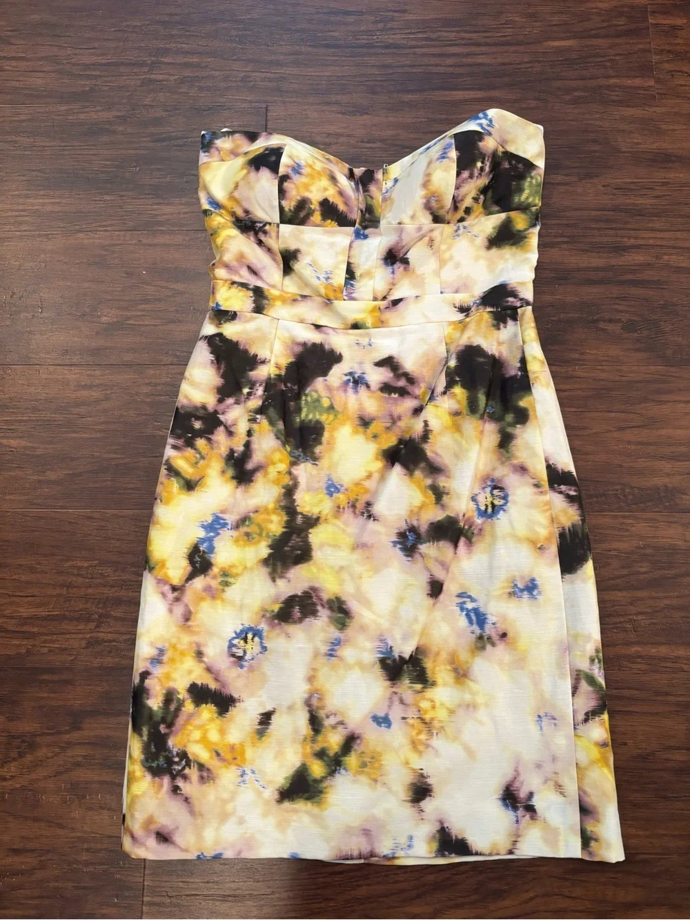 J. Crew Watercolor Linen Corset Dress